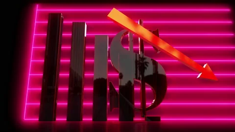 Business chart falling down animation Stock Footage 221476052