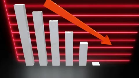 Business chart falling down animation Stock Footage 221476105