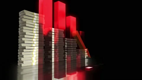 Business chart falling down animation Stock Footage 227431158