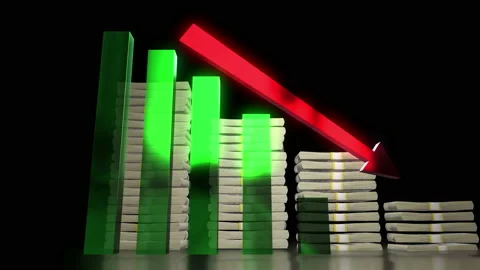 Business chart falling down animation Stock Footage 227431317
