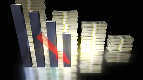 Business chart falling down animation Stock Footage 227431457