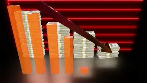 Business chart falling down animation Stock Footage 227431713