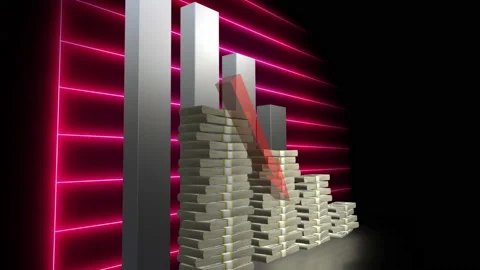 Business chart falling down animation Stock Footage 227439338