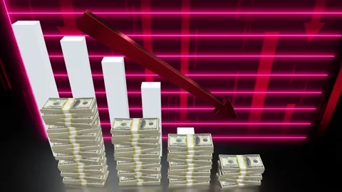 Business chart falling down animation Stock Footage 227440209