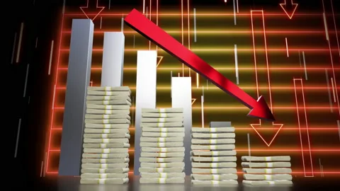 Business chart falling down animation Stock Footage 227440280