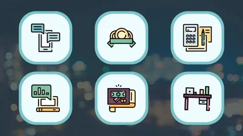 Business Chart - Flat Icons 스톡 After Effects