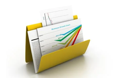 Business chart in folder. Stock Illustration