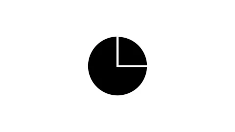 Business Chart icon animation 25% indicator. 4k Stock Footage 286145094