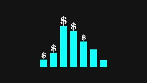 Business Chart Icon Animation With Dollar sign. Stock Footage 282576896