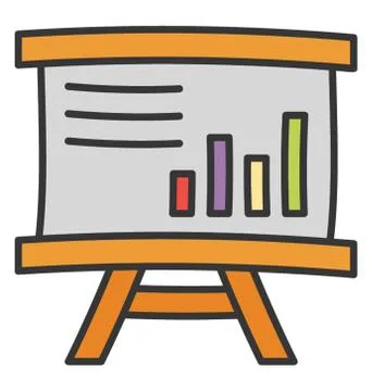 Business chart icon, flat vector design. Stock Illustration