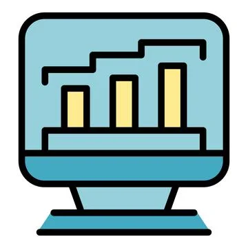 Business chart icon vector flat 스톡 일러스트
