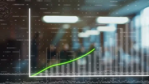 Business Chart Infographics Showing Company Growth Profits Success Data. 3D Stock Footage