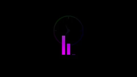 Business Chart line Icon Animation with a clock for Financial Insights. Stock Footage 286145498