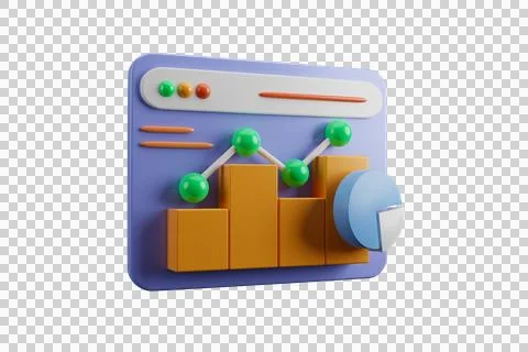 Business chart pie interface icon 3d render concept for analyze and profitabl Stock Illustration