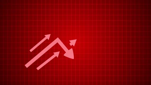 Business chart rising arrows and growth trend showing success increase and .. Vidéo 336875200