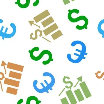 Business Chart Seamless Flat Vector Pattern Illustrazione stock