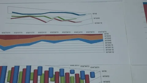 Business chart on the table in the office Stock Footage 87803966