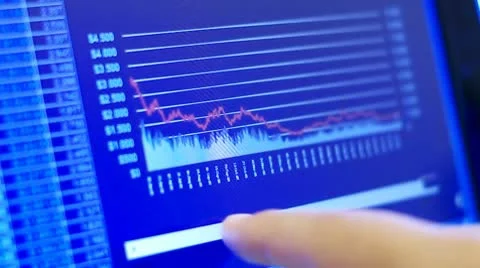 Business chart on tablet Video stock 8954972