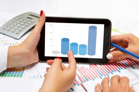 Business chart on tablet. Stock-Fotos