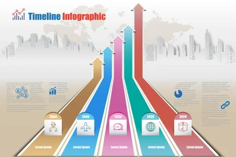 Business chart timeline infographic, Vector Illustration Stock Illustration