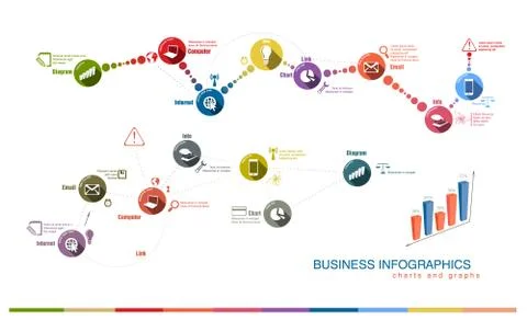 Business charts and graphs Stock Illustration