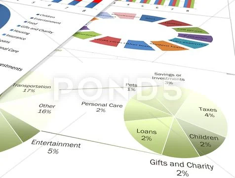 Business charts and graphs Stock Photos