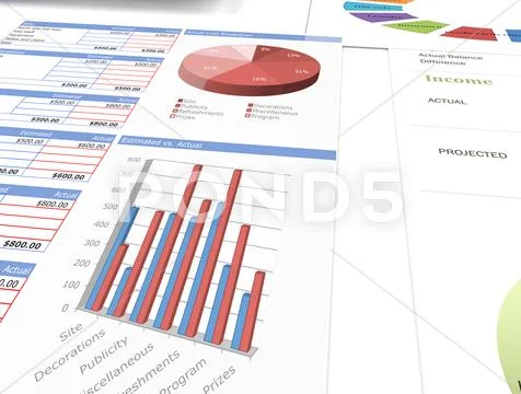 Business charts and graphs Stock Photos