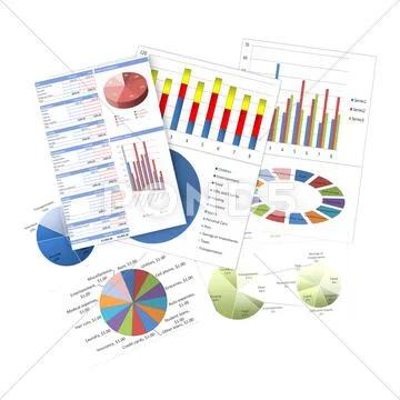 Business charts and graphs Stock Photos