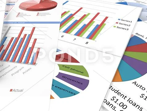 Business charts and graphs Stock Photos