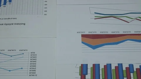 Business charts on the table Stock Footage 87804271