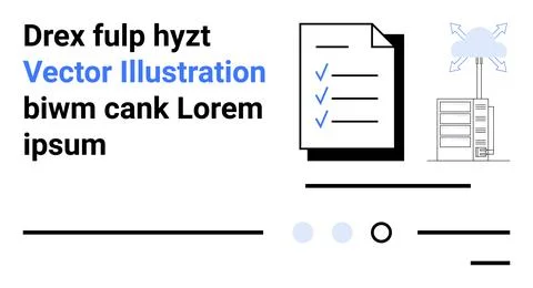Business Checklist with Server and Cloud Connectivity Concept Stock Illustration