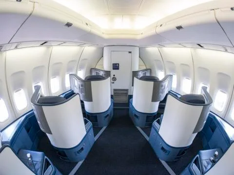 Business class cabin Stock Photos