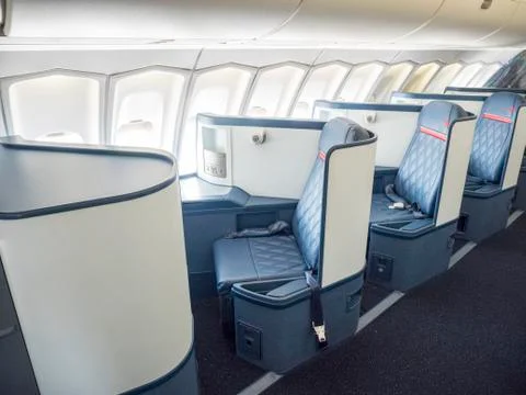 Business class cabin Stock Photos