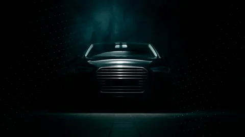 Business class car on a dark background and smoke. Video stock 201523308