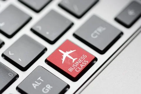 Business class keyboard button Fotos Stock