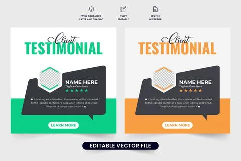 Business client testimonial vector for websites. Customer service feedback .. 스톡 일러스트