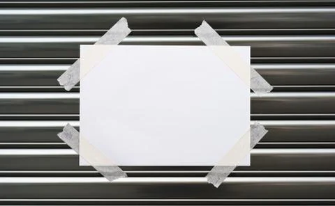 Business closed door with empty paper message Stock Photos