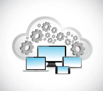 Business cloud computing network illustration Ilustração Stock