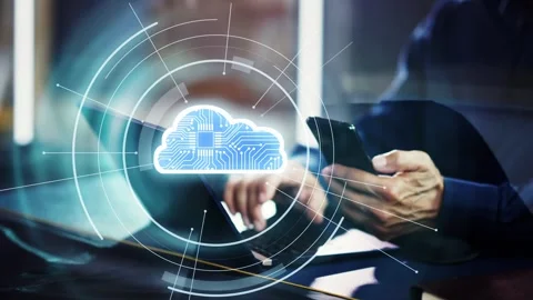 Business Cloud Technology. Data Storage Network Stock Footage 249201584