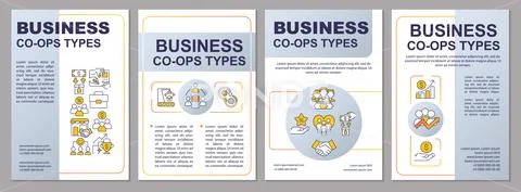 Business co-ops types grey brochure template ~ Clip Art #194434455