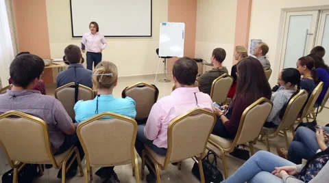 A business coach leads a workshop Stock Footage 67353595