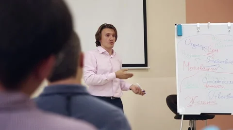 A business coach leads a workshop Stock Footage 67354333