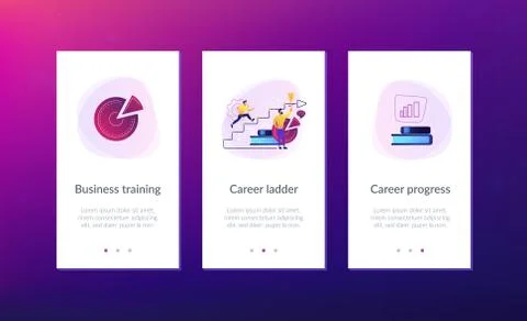 Business coaching app interface template. Stock Illustration