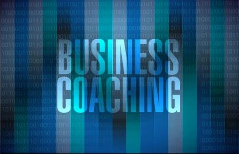 Business coaching binary sign concept Illustrazione stock
