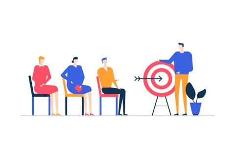 Business coaching - flat design style conceptual colorful illustration Stock Illustration