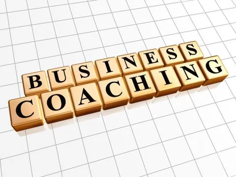 Business coaching in golden cubes Stock Illustration
