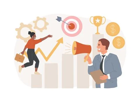 Business coaching isolated concept vector illustration. Ilustración de archivo