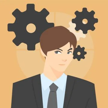 Business With Cogwheels In The Background Stock Illustration