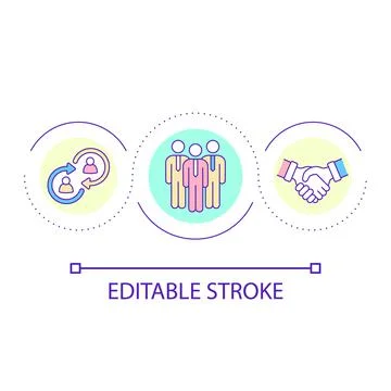 Business collaboration loop concept icon 스톡 일러스트