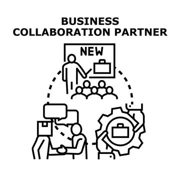 Business collaboration partner concept developing partnership project Stock Illustration